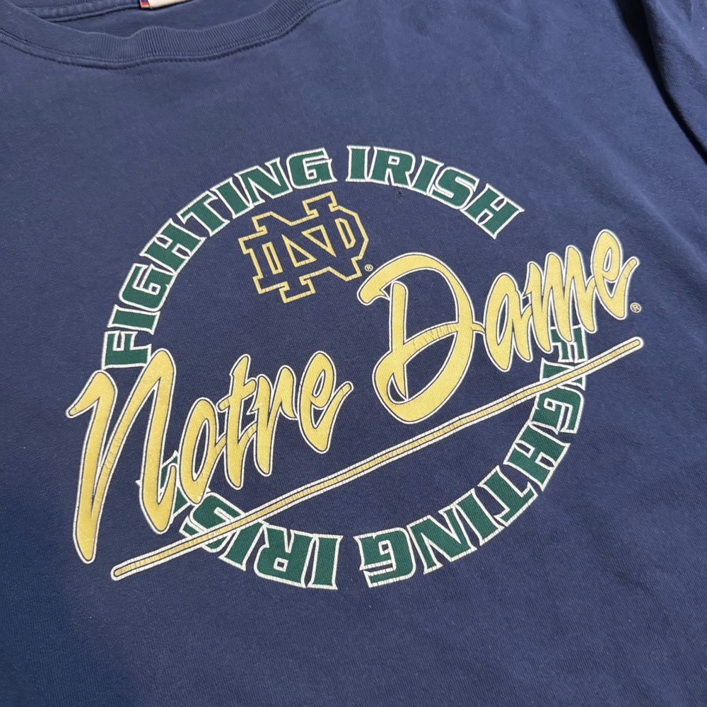 Vintage Cadre Athletic Notre Dame Fighting Irish Navy Long Sleeve Shirt XXL - Picture 2 of 6